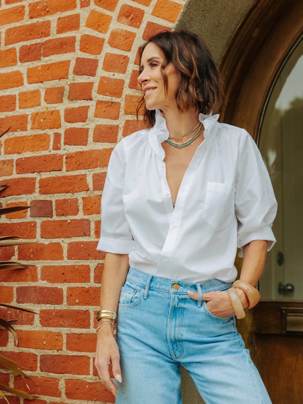 KMJ Southern Lover-  White Ruffle Collar  Shirt- NEW with tags! Various sizes
